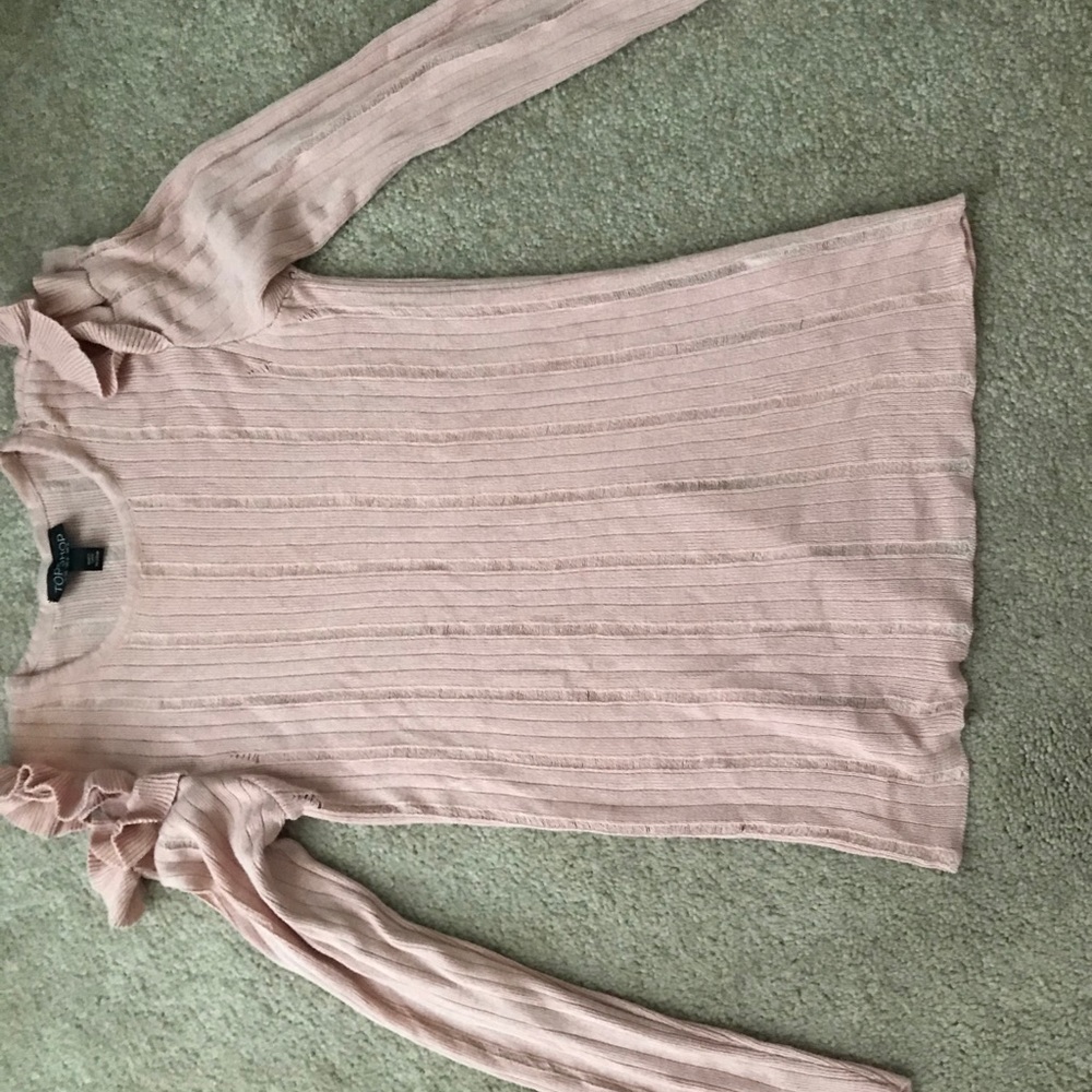 Long Sleeved Ruffle Cut-Out Shoulder Topshop Top